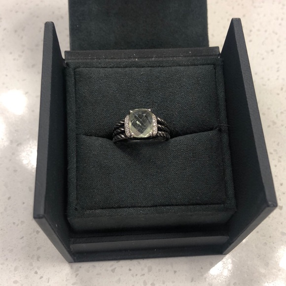David Yurman Silver and Green Ring